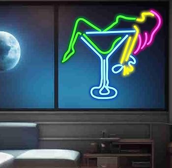 Amazon.co.jp: LED ネオンライト 「カクテルグラス」 デザイン